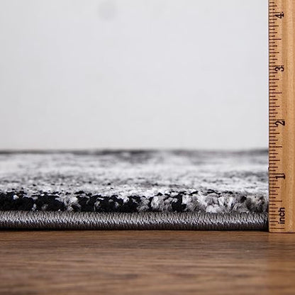 Keen Home Design Runner Rugs - 32"x91" Non-Shedding, Thick Pile Abstract Rugs for Kitchen, Living Room, Bedroom, Dining Room, Entryway - Size: 2'8" x 7'7", Abstract Black - color: Abstract Black, size: 2'8" x 7'7" (Runner)