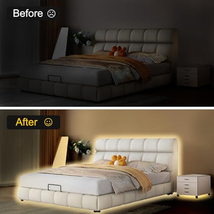 Pandery COB LED Strip Lights Warm White,24V Dimmable led Light Strip KIT with Remote and app Control,2700K 50FT/15m 8mm Wide Ra>90 Cuttable Flexible Strip Lights forBedroom,Wardrobe,Cabinet - color: 2700K Warm white, size: 50FT