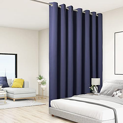 BONZER Room Divider Curtain Total Privacy Wall Screen Partitions | Wide Thermal Insulated Blackout Curtains for Bedroom Slide Window, 84L x 108W Inch (7L x 9W ft), 1 Panel, Navy - color: Navy, size: 108"W x 84"L (Pack of 1)