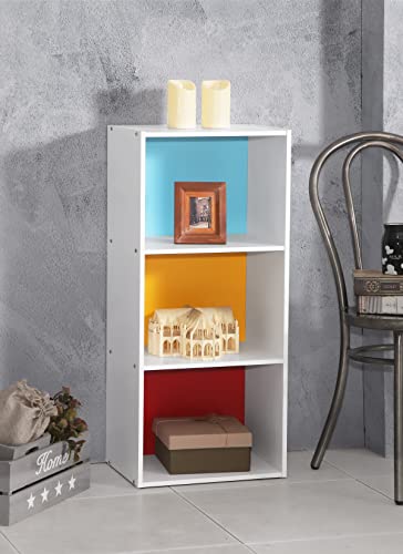 HODEDAH IMPORT Bookcase - color: Rainbow, size: 3-Shelf