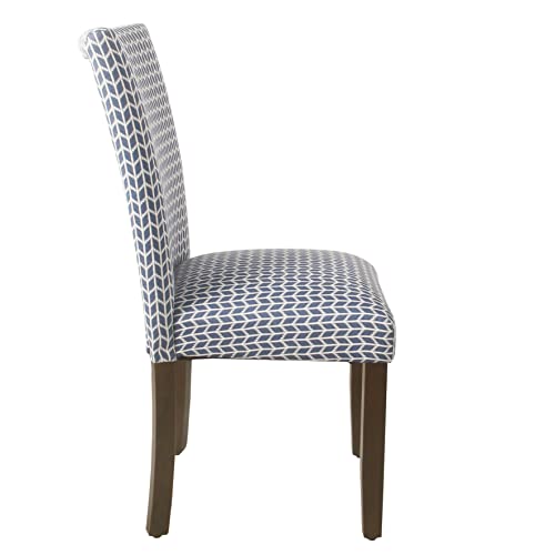 HomePop Classic Parsons Dining Chair - Blue Geometric (Set of 2) - color: Blue Geometric, style: Pack of 2