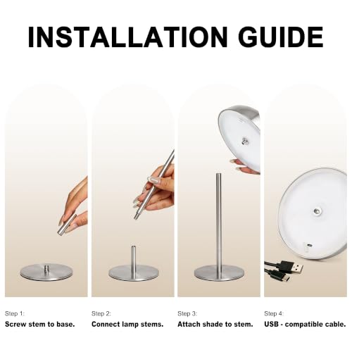 Portable LED Mushroom Table Lamp - color: Silver