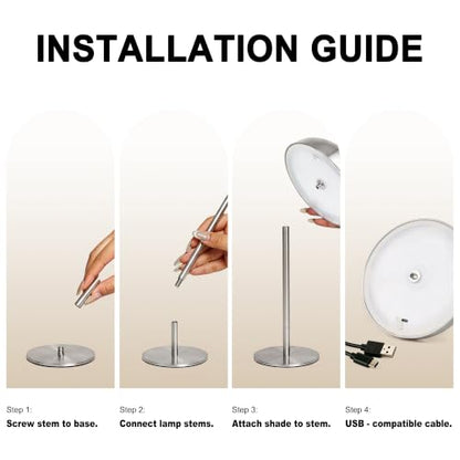 Portable LED Mushroom Table Lamp - color: Silver