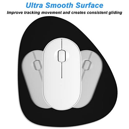 Rimilak Small Mouse Pad 6 x 7 Inch, Irregular Mini Mousepad, Black | Non-Slip Rubber Base, Waterproof Compact Mouse Mat for Laptop Computer Wireless Mouse Keyboard Home Office Travel - color: Black, size: 7L x 6W inches