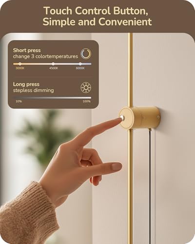 EDISHINE Plug in Wall Sconces, Stepless 2700K-6000K Dimmable Wall Sconce Set of Two, 39.4" Touch LED Wall Light with Remote, 350° Rotation Night Light with Timer for Living Room Bedroom Hallway