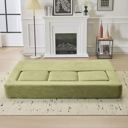 Detachable Combinable Reclinable Modular Sofa, Dual Purpose Lazy Sofa Bed for Small Apartments Rental Homes Living Room Bedroom (Green) - color: Green