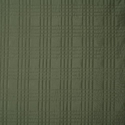 Chezmoi Collection Kingston Queen Size Bedspread Set, 3-Piece Olive Green Oversized Quilted Microfiber Lightweight Bedspread Coverlet (100"x106") for All Seasons - color: Olive Green, size: Queen