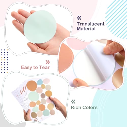 TaoBary 15 Sheet 300 Pcs Irregular Polka Dot Boho Wall Decals,Elegant Color | Removable Modern Vinyl Boho Wall Stickers Terrazzo Pattern for Playroom Bedroom - color: Elegant Color