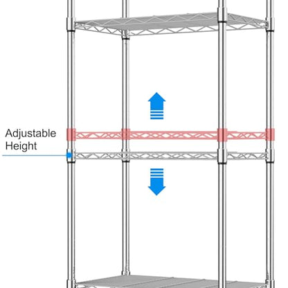 Homdox 5 Tier Steel Wire Shelving Unit on Wheels,Chrome Shelves for Garage Kitchen Living Room,Heavy Duty Shelving Rack, 23.2 x 13.8 x 72 inch (L x W x H) - color: Silver, size: 23.23*13.78*72.05 inch