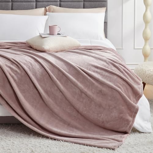 Hansleep Full Pink Fleece Blanket, Soft Flannel Bed Blanket | Fuzzy Cozy Blanket 84x90 Inches, Multi-use for Bed, Sofa, Couch, Travel, Camping, All Season Warm Lightweight Cover - color: Pink, size: Full (84x90 Inches)