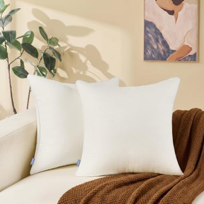 Leeden 20 x 20 Throw Pillow Inserts Set of 2 Pillow Forms for Sofa | Soft polyester fill with durable piping, perfect for sofa, bed and chair pillow covers with lasting comfort and support. - size: 20x20 Inch (Pack of 2)