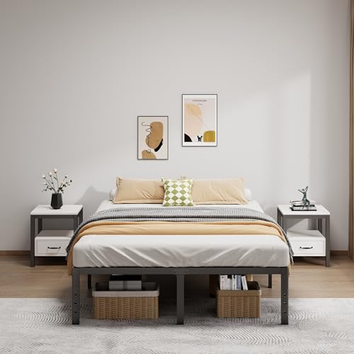 LUMUNANCE Metal Bed Frame King Size - 16 Inch Heavy-Duty King Platform Bed Frame No Box Spring Needed, Easy Assembly, Noise-Free, Sturdy Mattress Foundation, Underbed Storage Space - size: King, style: 16 Inch