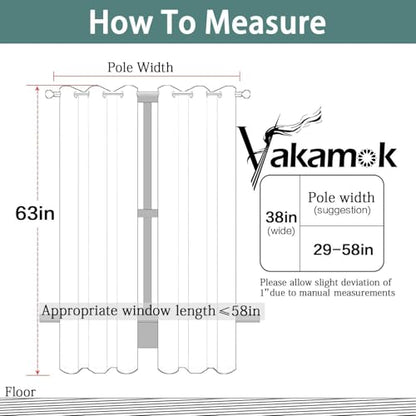 Yakamok Blackout Curtains 38x63 inch Dark Green Thermal Drapes-Bedroom | 2 panels,room darkening,thermal insulated,noise reducing,privacy protection,grommet window treatment,living room study dining - color: Dark Green, size: 38"W x 63"L (Pack of 2)