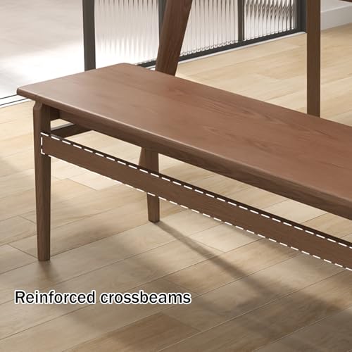 Dining Bench, Narrow Wood Bench, Dining Room Bench with Beam, Table Benches, Entryway Bench, Sturdy and Stable(Brown,140cm/55.1in) - color: Brown, size: 140cm/55.1in