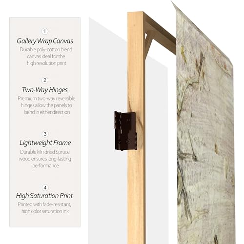 Red Lantern 6 ft. Tall Double Sided Water Bird Canvas Room Divider, Blue - color: Pale Forest