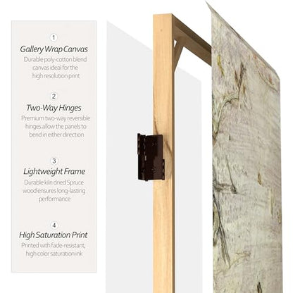 Red Lantern 6 ft. Tall Double Sided Water Bird Canvas Room Divider, Blue - color: Pale Forest