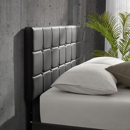 Hearth & Harbor Twin Headboard Only, Button Tufted Headboards, Upholstered Bed Headboard, Wall Mounted, Adjustable Height 34”-42”, Modern Headboard Twin Size, Black - color: Black, size: Twin/Twin XL