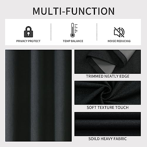 Joydeco Blackout Curtains 120 Inches Long 2 Panels Burg, Room Darkening Curtains for Bedroom, 100% Black Out Textured Thermal Drapes Privacy Protection 2 Panels Set(W52 x L120 Inch, Charcoal Grey) - color: Charcoal Grey, size: 52"W x 120"L (Pack of 2)