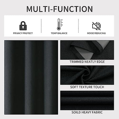 Joydeco Blackout Curtains 120 Inches Long 2 Panels Burg, Room Darkening Curtains for Bedroom, 100% Black Out Textured Thermal Drapes Privacy Protection 2 Panels Set(W52 x L120 Inch, Charcoal Grey) - color: Charcoal Grey, size: 52"W x 120"L (Pack of 2)