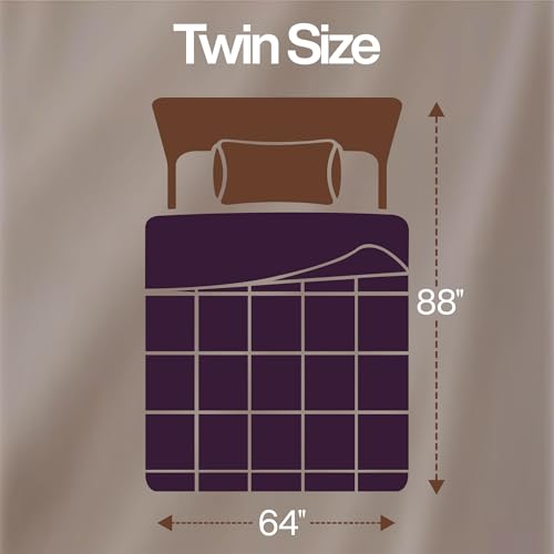 Utopia Bedding Twin Comforter, Duvet Insert, Plum, 64 x 88 Inches | Soft and Fluffy Down Alternative Bed Comforter, All Season, Breathable, Corner Tabs, Box Stitched, Durable, Machine Washable - color: Plum, size: Twin