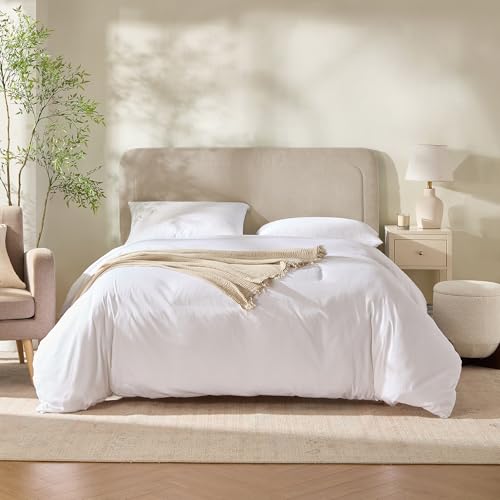 Hearth & Harbor Wall Mounted Queen Headboard Only, Bed Headboard Queen Size | Easy Assemble, Floating Peel & Stick, Upholstered Boucle, 3D Stitched Wall Panels, 5 Strips of 3M Tape Included, Beige - color: 03-beige, size: Queen