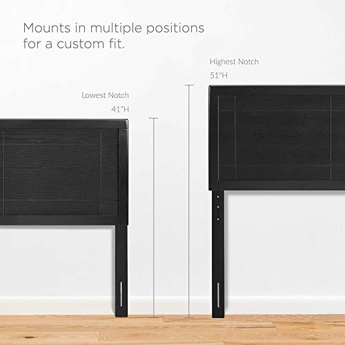 Archie Wood Twin Headboard - Modern Retro Design, Interchangeable Bed Frames, Durable Rubberwood & MDF Veneer, Customizable Furniture Piece
