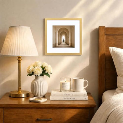 HEART ART 10x10 Gold Picture Frame 6x6 with Mat Set of 9 | Gallery Wall Frame Set, Collage, Square Picture Frames - color: Gold, size: 10x10 for 6x6