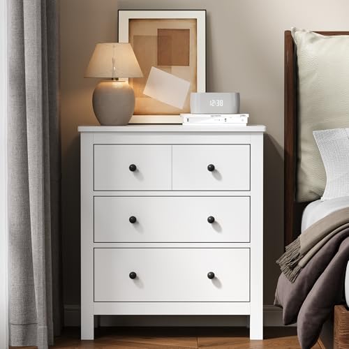 RoyalCraft White 3 Drawer Nightstand, 27" H End Table with Storage, Modern Bedside Table with Drawers, Night Stands for Bedroom, Entryway, Hallway - color: White
