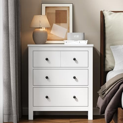 RoyalCraft White 3 Drawer Nightstand, 27" H End Table with Storage, Modern Bedside Table with Drawers, Night Stands for Bedroom, Entryway, Hallway - color: White