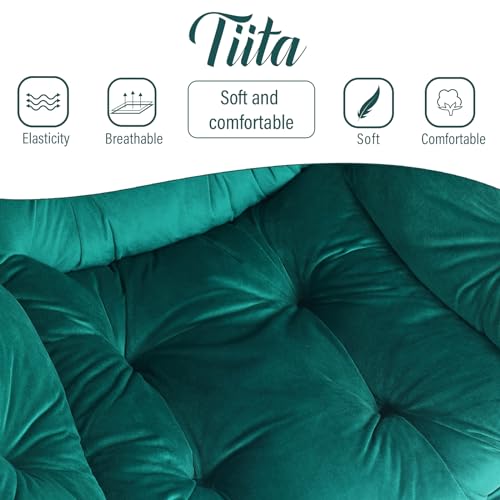 Lazy Chair with Ottoman, Comfy Reading Accent Chair, Velvet Green | Foldable Footrest, Padded Seat and Backrest, Side Pocket for Lounging in Living Rooms, Bedrooms, Dorms and Small Spaces - color: Green