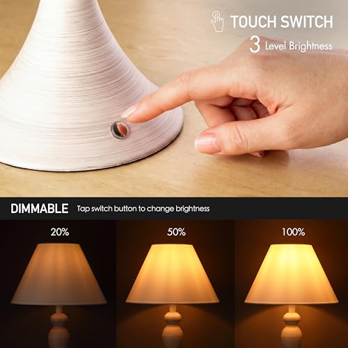 O'Bright Ember Rechargeable Table Lamp (Whitewashed) - color: Whitewashed