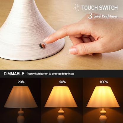 O'Bright Ember Rechargeable Table Lamp (Whitewashed) - color: Whitewashed