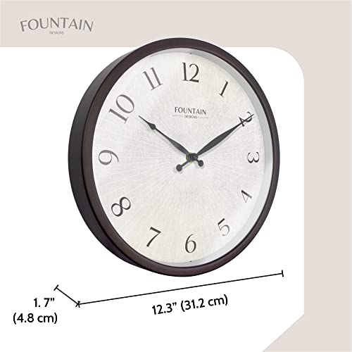 12" Silent Modern Farmhouse Wall Clock, Oil Rubbed Bronze | Battery Operated, Regular Arabic Numeral, Accurate & Easy to Read for Living Room, Bedroom, Kitchen & Home Office - color: Oil Rubbed Bronze, size: 12 Inch