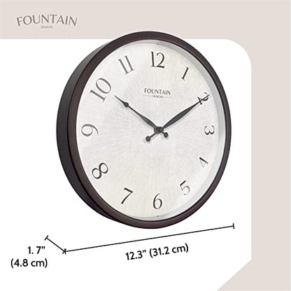 12" Silent Modern Farmhouse Wall Clock, Oil Rubbed Bronze | Battery Operated, Regular Arabic Numeral, Accurate & Easy to Read for Living Room, Bedroom, Kitchen & Home Office - color: Oil Rubbed Bronze, size: 12 Inch