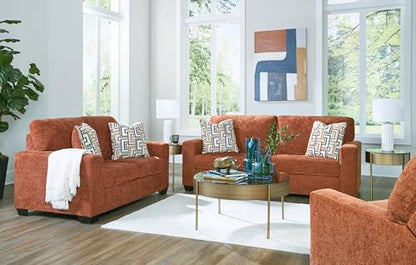 Signature Design by Ashley Aviemore Rocker Recliner, No Assembly Required | Plush manual rocker, Space-saving 12-in wall space, Durable metal-reinforced frame, 100% polyester chenille fabric - color: Spice, style: Recliner