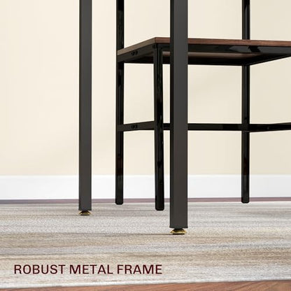 HOMCOM Industrial Folding Dining Table for 2 to 4 Space Saving Walnut | Drop Leaf Kitchen Table, for Small Spaces