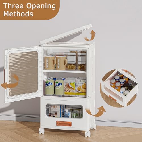 VECELO 3-Tier Narrow Bathroom Storage Cabinet with Drawer, Movable Wheels, Adjustable Shelves, Anti-Tip, Slim, for Small Space, Kitchen, Laundry, White - size: 1 Drawer