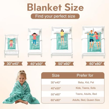 Personalized Blanket with Name, Custom Name Blanket Gifts for Kids Adults Boys Girls Teen, Soft Customized Fleece Flannel Throw for Bedroom Living Room, Birthday Christmas - color: Tiffany