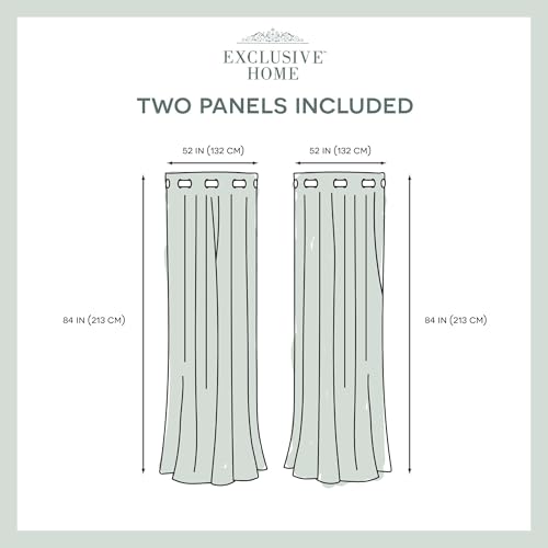 EXCLUSIVE HOME Medallion Room Darkening Blackout Grommet Top Curtain Panel Pair, 52"x96", Peacoat Blue - color: Peacoat Blue, size: 52"W x 96"L (Pack of 2)