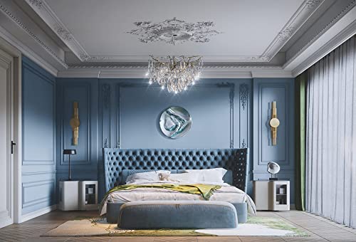 590''x17.7'' Blue Peel and Stick Wallpaper Contact Paper Modern Self Adhesive Wall Paper Removable Renter Friendly Textured Solid Color Shelf Cabinet Vinyl Roll (590''x17.7'',Blue Grey) - color: Blue Grey, size: 17.7" x 590"