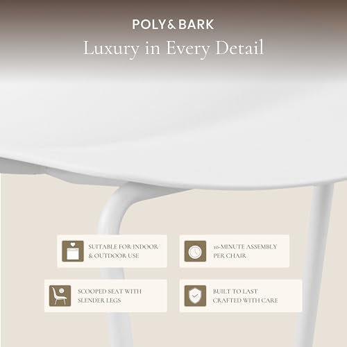 Poly & BARK Isla Bar Stools Set of 3 – Counter Height Bar Stool for Kitchen – Set of Counter Stools – Indoor/Outdoor Barstools – Modern Kitchen Bar Stools - White - color: White, style: Isla Counter Stool Set of 3
