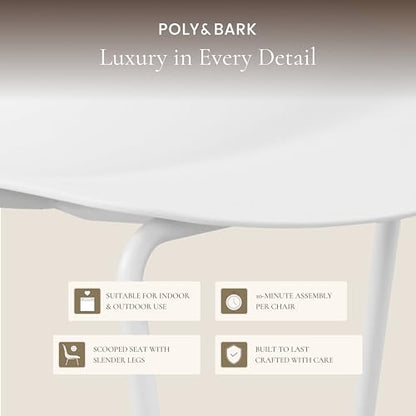 Poly & BARK Isla Bar Stools Set of 3 – Counter Height Bar Stool for Kitchen – Set of Counter Stools – Indoor/Outdoor Barstools – Modern Kitchen Bar Stools - White - color: White, style: Isla Counter Stool Set of 3