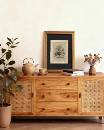VIYYIEA Vintage Botanical Sketch Rustic Farmhouse Wall Art Decor for Living Room Bedroom Study, Aesthetic Classical Oak Tree Illustration Pictures,12x16inch,Gold Framed Canvas Prints Paintings - color: dark brown Oak Tree, size: 16"L x 12"W