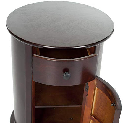 SAFAVIEH Furniture - Tabitha 1-Drawer Accent Table - Dark Cherry - Solid Wood - Farmhouse Storage Design - Ideal for Living Room, Entryway, 17.7"W x 17.7"D x 26"H - Fully Assembled (AMH5712D) - color: Dark Cherry