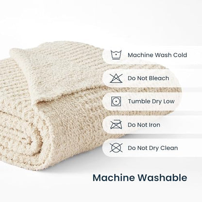 SLEEP ZONE Throw Blankets for Couch, Waffle Weave Blanket Soft Cozy Lightweight Warm Decorative Knit Throw Blankets for Bed, Sofa, Living Room (50x60in, Light Beige) - size: 50×60