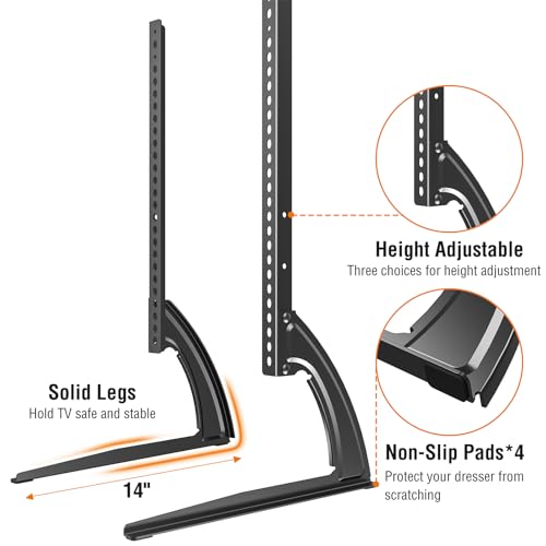 ELIVED Universal Table Top TV Stand for Most 27-55 Inch Flat/Curved TVs | TV Base Height Adjustable Legs Stand, Replacement TV Feet Holds up to 88lbs, Max VESA 800x400mm
