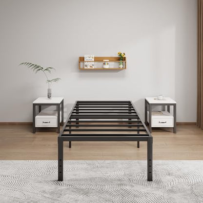 LUMUNANCE Metal Bed Frame Twin Size - 18 Inch Heavy-Duty Twin Platform Bed Frame No Box Spring Needed, Easy Assembly, Noise-Free, Sturdy Mattress Foundation, Underbed Storage Space - size: Twin, style: 18 Inch