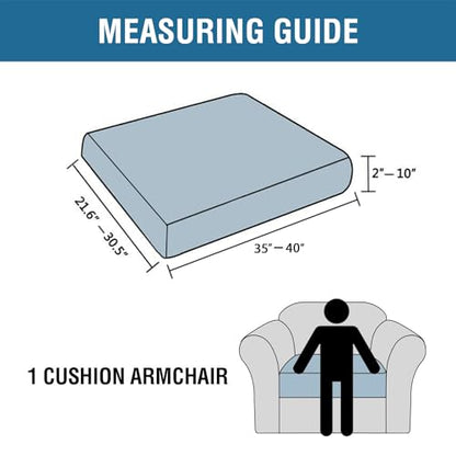 H.VERSAILTEX Super Stretch Individual Seat Cushion Covers Sofa Covers Couch Cushion Covers Slipcover Sets Thick Jacquard Textured Twill Fabric (1 Piece Chair Cushion Cover, Grey) - color: Grey, size: 1 Cushion Chair