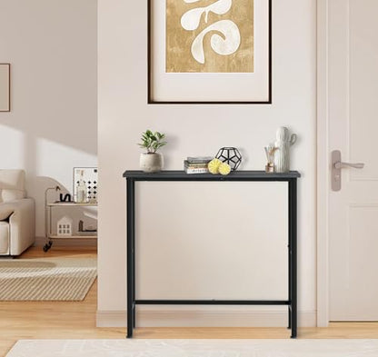 Narrow Console Table, 29.5" Small Entryway Table, Thin Hallway Tables, Slim Sofa Side Tables for Hallway, Living Room, Bedroom, Foyer, Dark Slate Grey - color: Dark Slate Grey