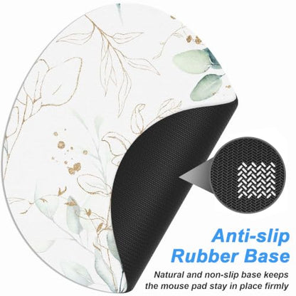 Rimilak Small Mouse Pad 8.2 x 7 Inch, Irregular Mini Mousepad, Boho Leaves | Non-Slip Rubber Base, Waterproof Compact Mouse Mat for Laptop Computer Wireless Mouse Keyboard Home Office Travel - color: Boho Leaves, size: 8.2L x 7W inches